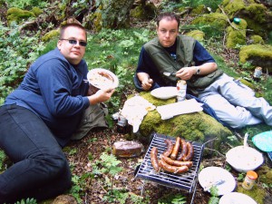 BOLMEN-TROLLING 2005 Smaland Insel-Picknick Grillen Bratwurst Bier